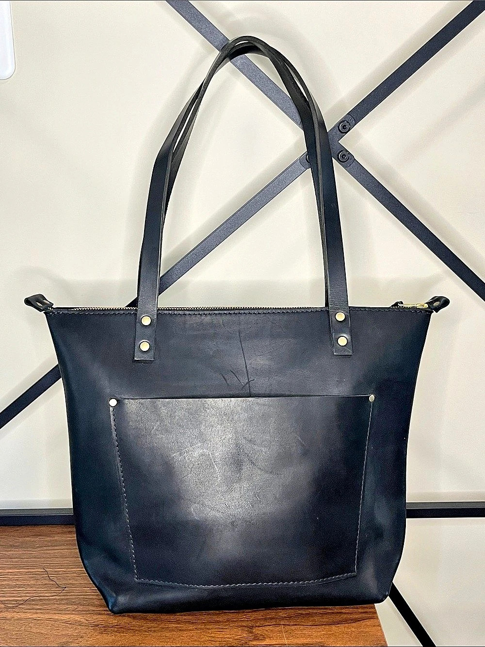 Portland Leather Goods Leather Tote in Black